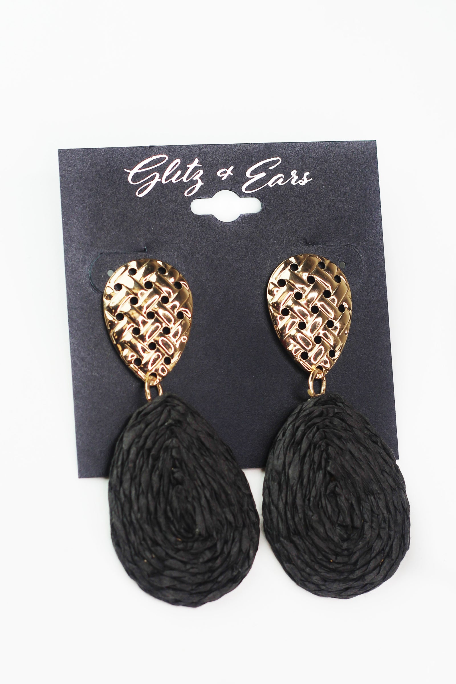 Raffia 2 Teardrop & Textured Earrings
