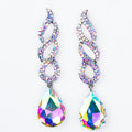 Rhinestone Twist Almond Drop Earrings