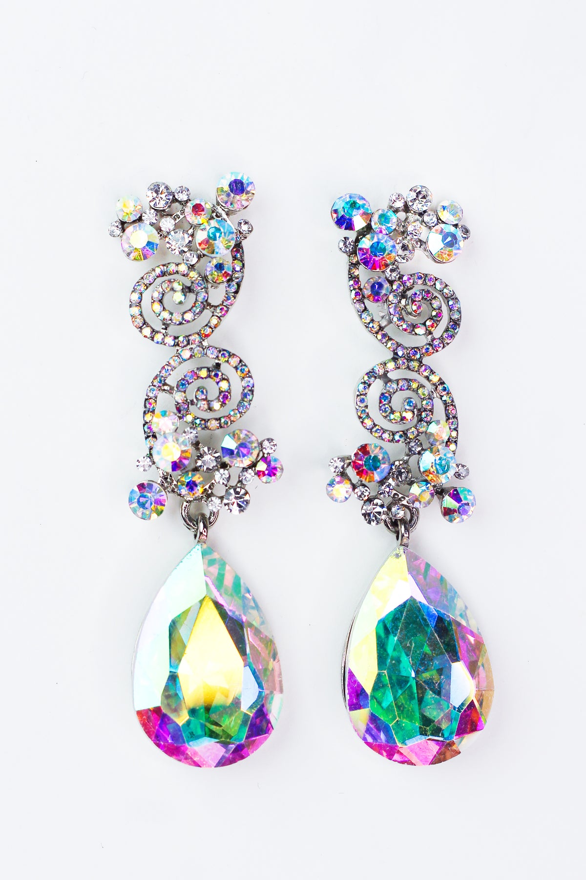 Double Swirl Top Teardrop Earrings