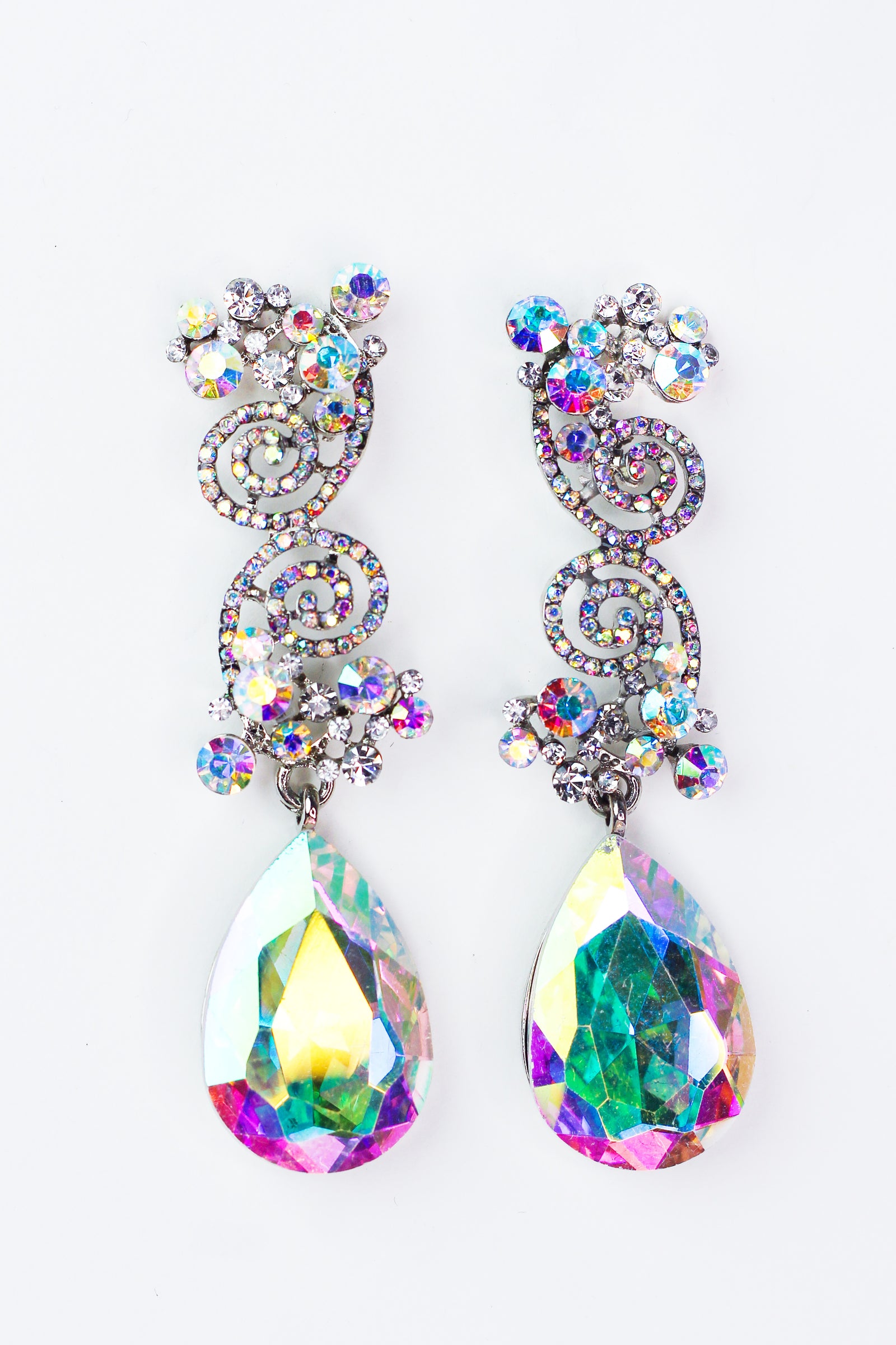 Double Swirl Top Teardrop Earrings
