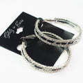 Rhinestone Leopard Glitter Hoop Earrings