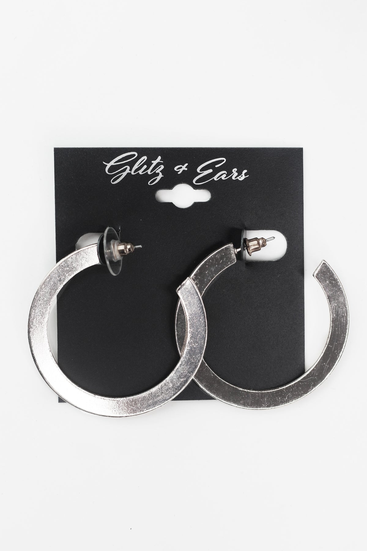 Open Hoop Flat Earrings