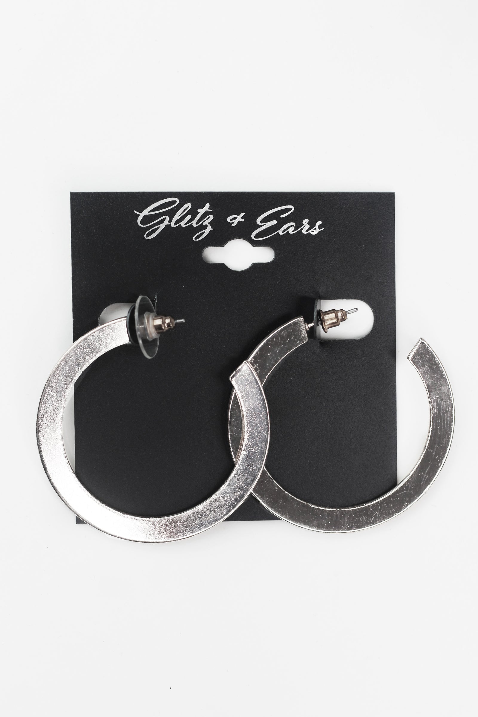 Open Hoop Flat Earrings