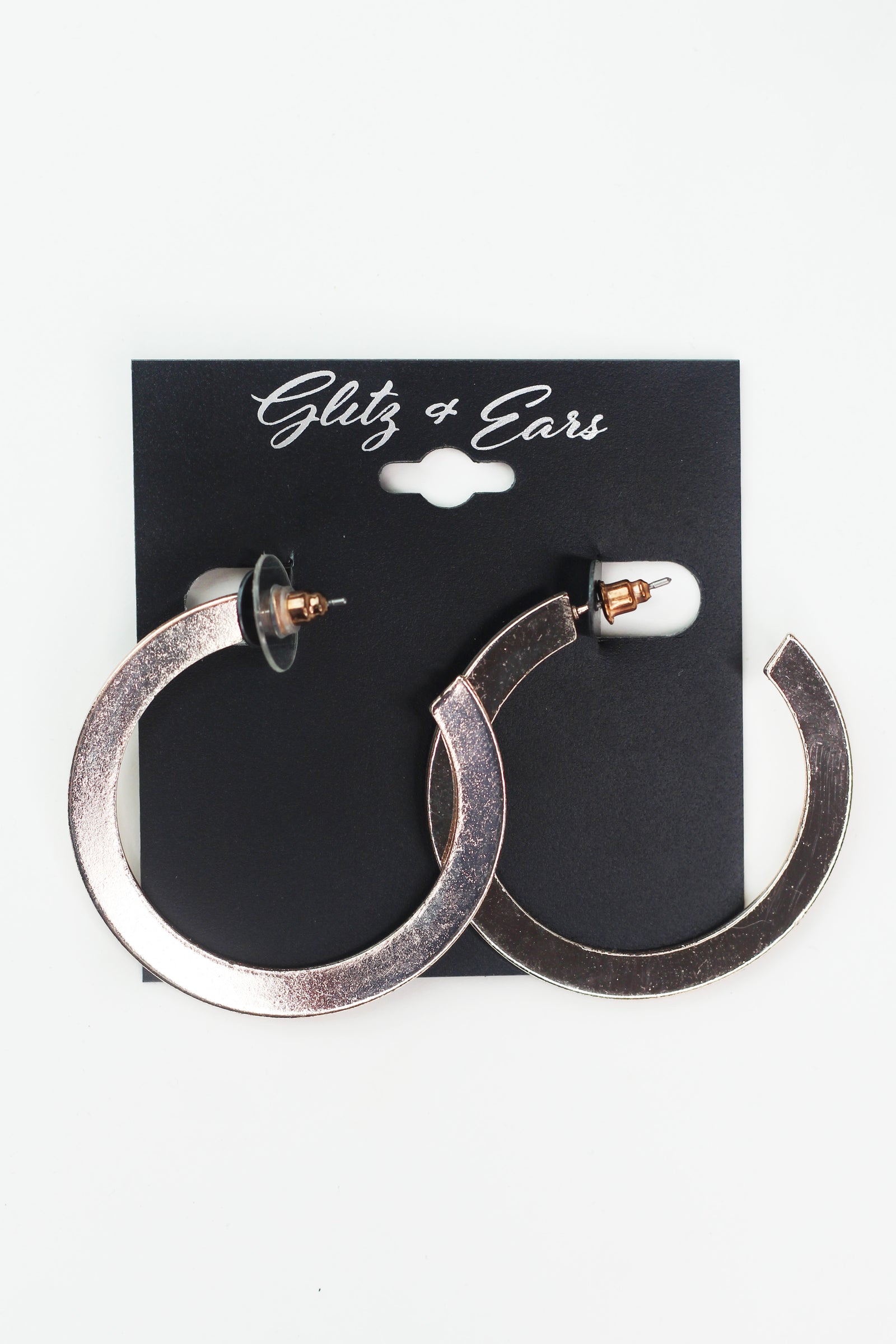 Open Hoop Flat Earrings