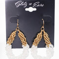 Half Bead & Half Crystal Twist Open Earring