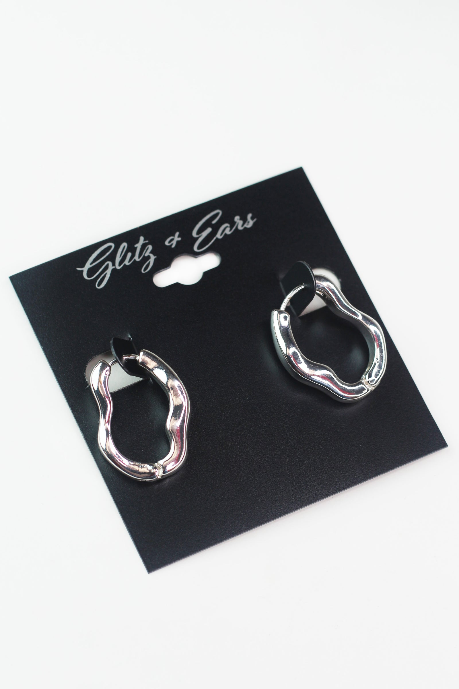 Wavy Thick Metal Hoop Earring