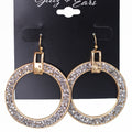 Closed Circle Dangle Earring with Irregular Stones