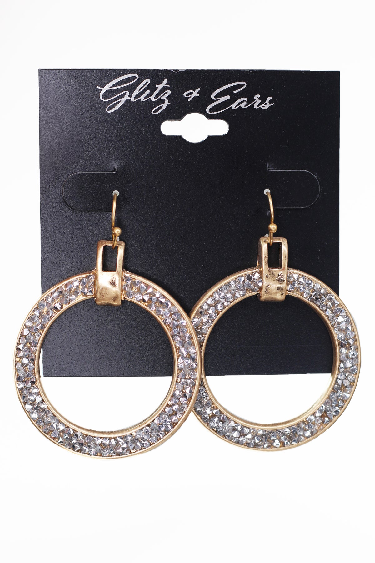 Closed Circle Dangle Earring with Irregular Stones