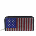 USA Flag Rhinestone Front Wallet