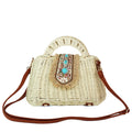 Boho Woven Straw Purse w/ Fringe & Bead Closure
