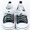 Canvas Sneakers w/ Rhinestone Shoe Laces & Pearl/Organza Bow