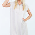 Half Zip Scuba Knit Dress w/ Pockets(SALE)