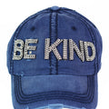 Distressed Rhinestone "BE KIND" Baseball Cap