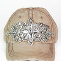 XL Brooch Distressed Baseball Cap