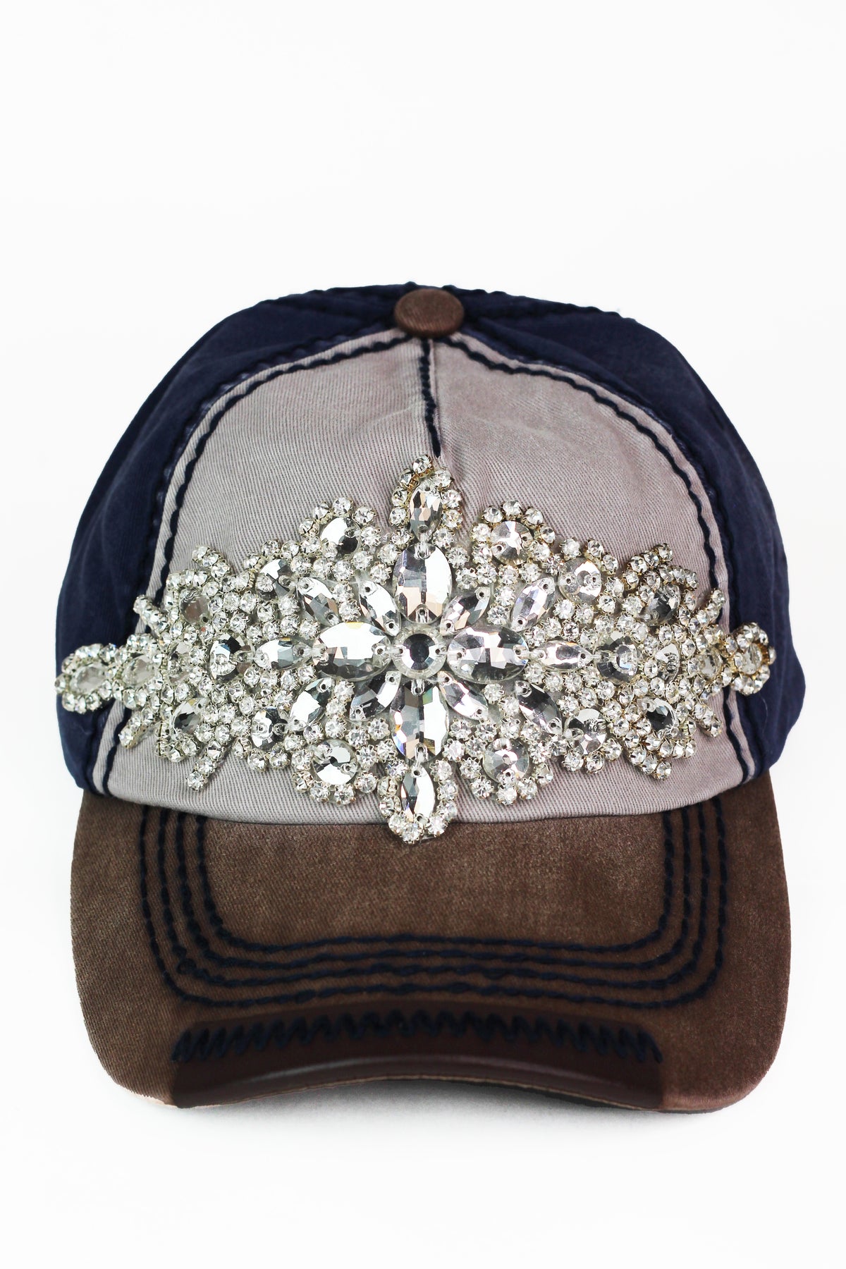 Multicolor XL Brooch Washed Baseball Cap