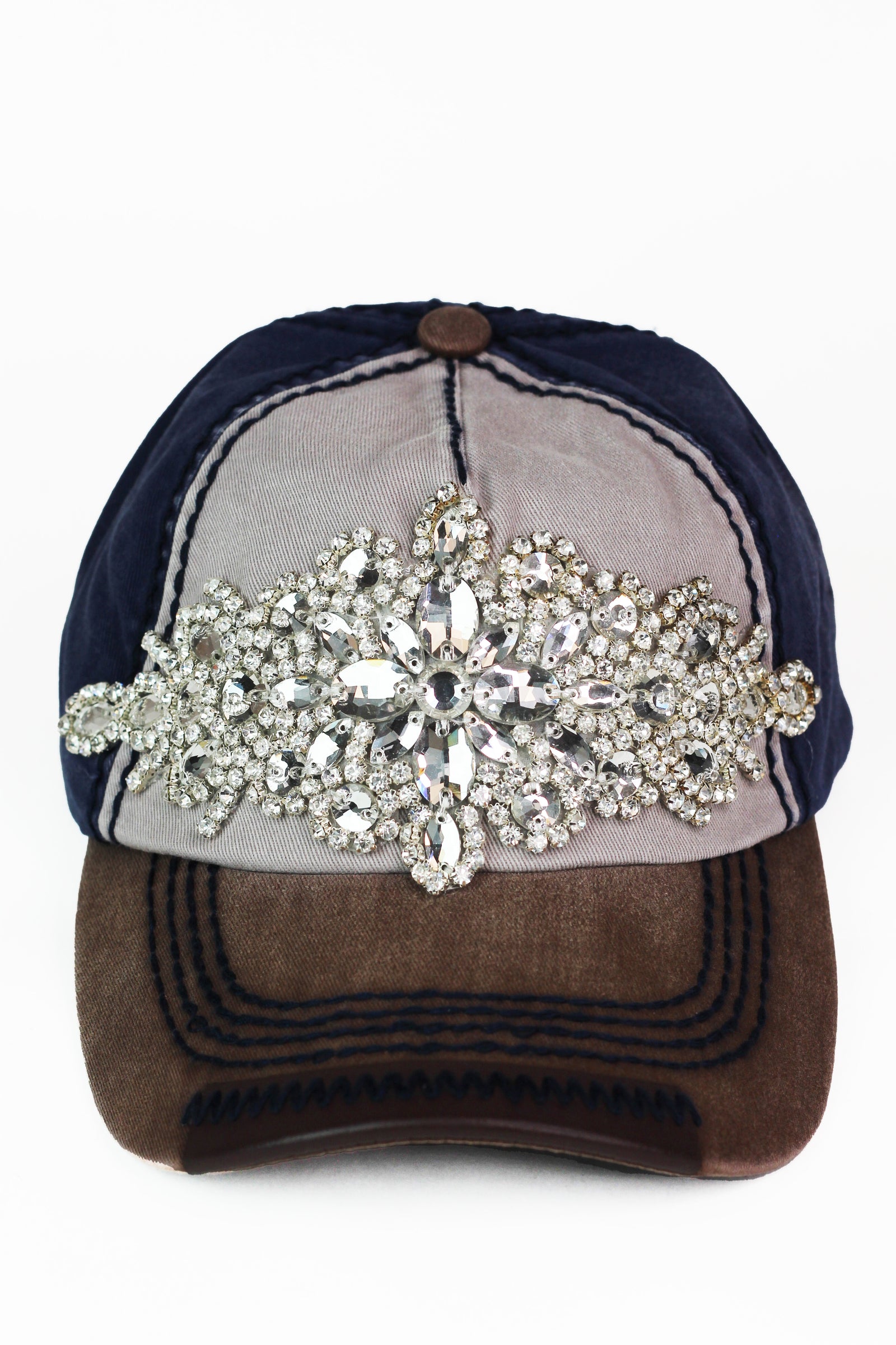 Multicolor XL Brooch Washed Baseball Cap