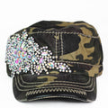 Rhinestone Side Applique Cadet Cap