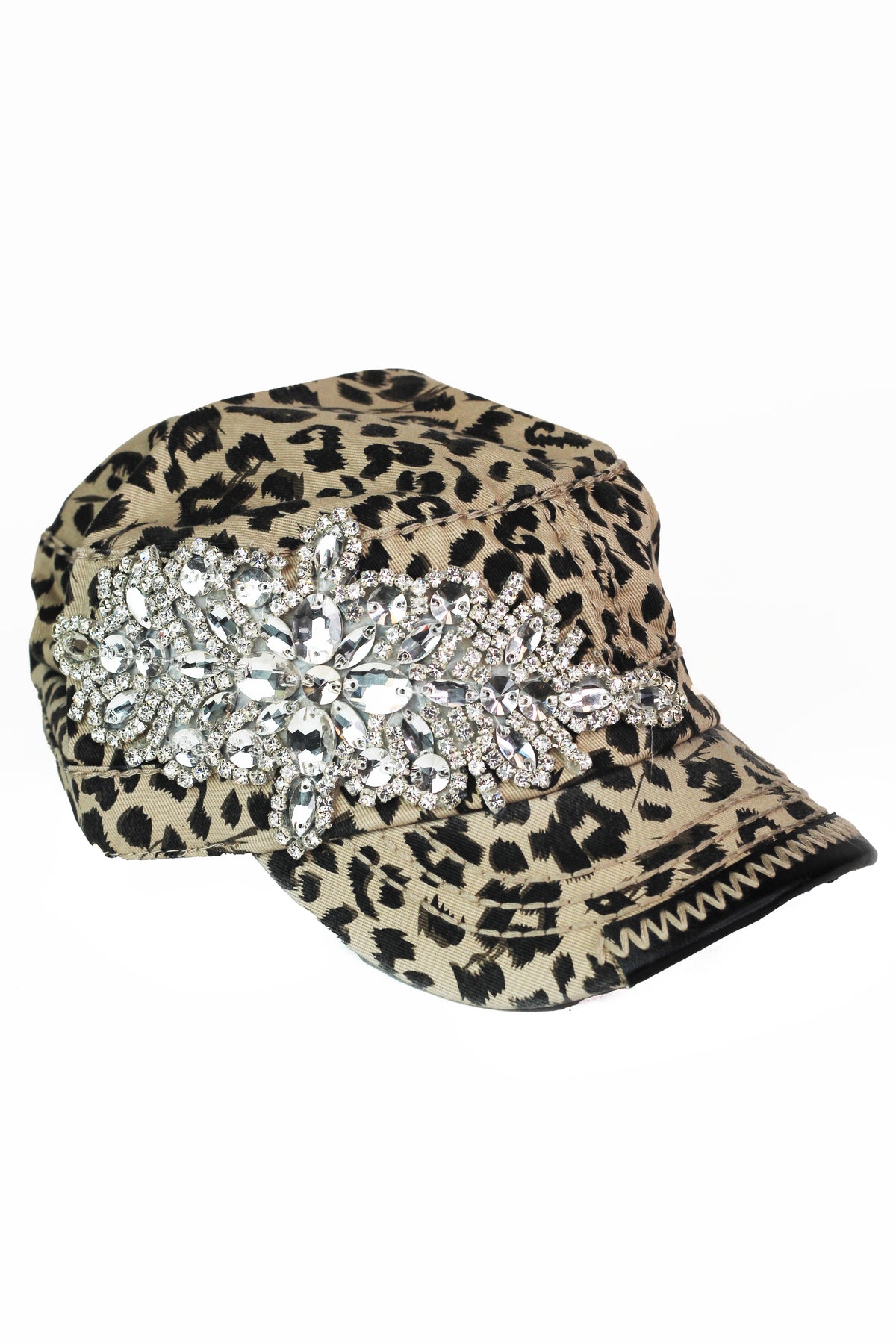 Rhinestone Side Applique Cadet Cap