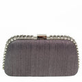 Shimmer Fabric Clutch w/ Double Rhinestone Edges