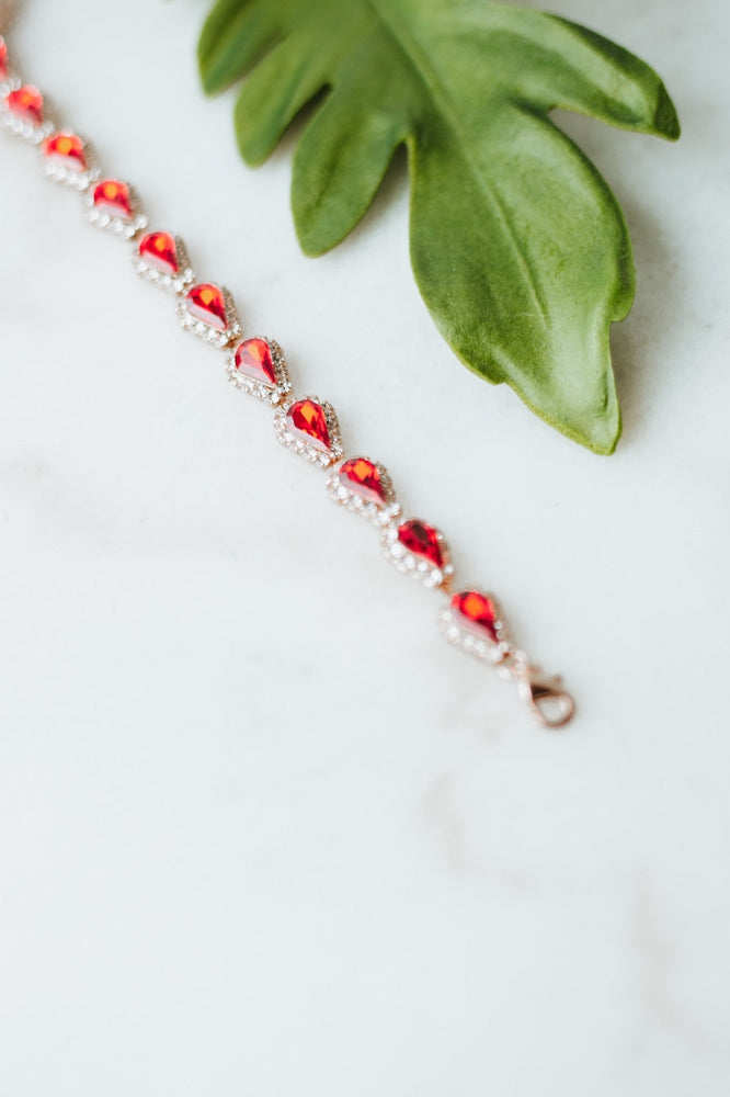 Teardrop Rhinestone Trim Tennis Bracelet - Glitz & Ears Boutique