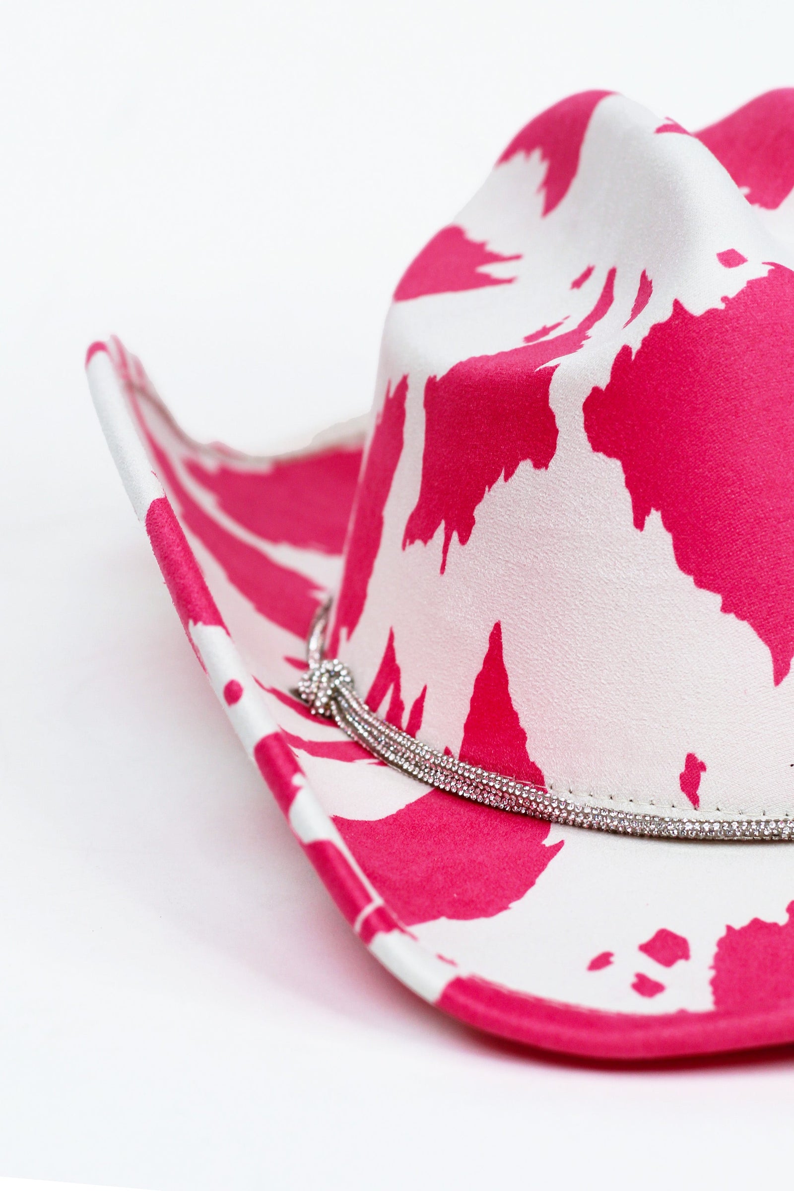 Cow Print Cowboy Hat w/ Rhinestone String