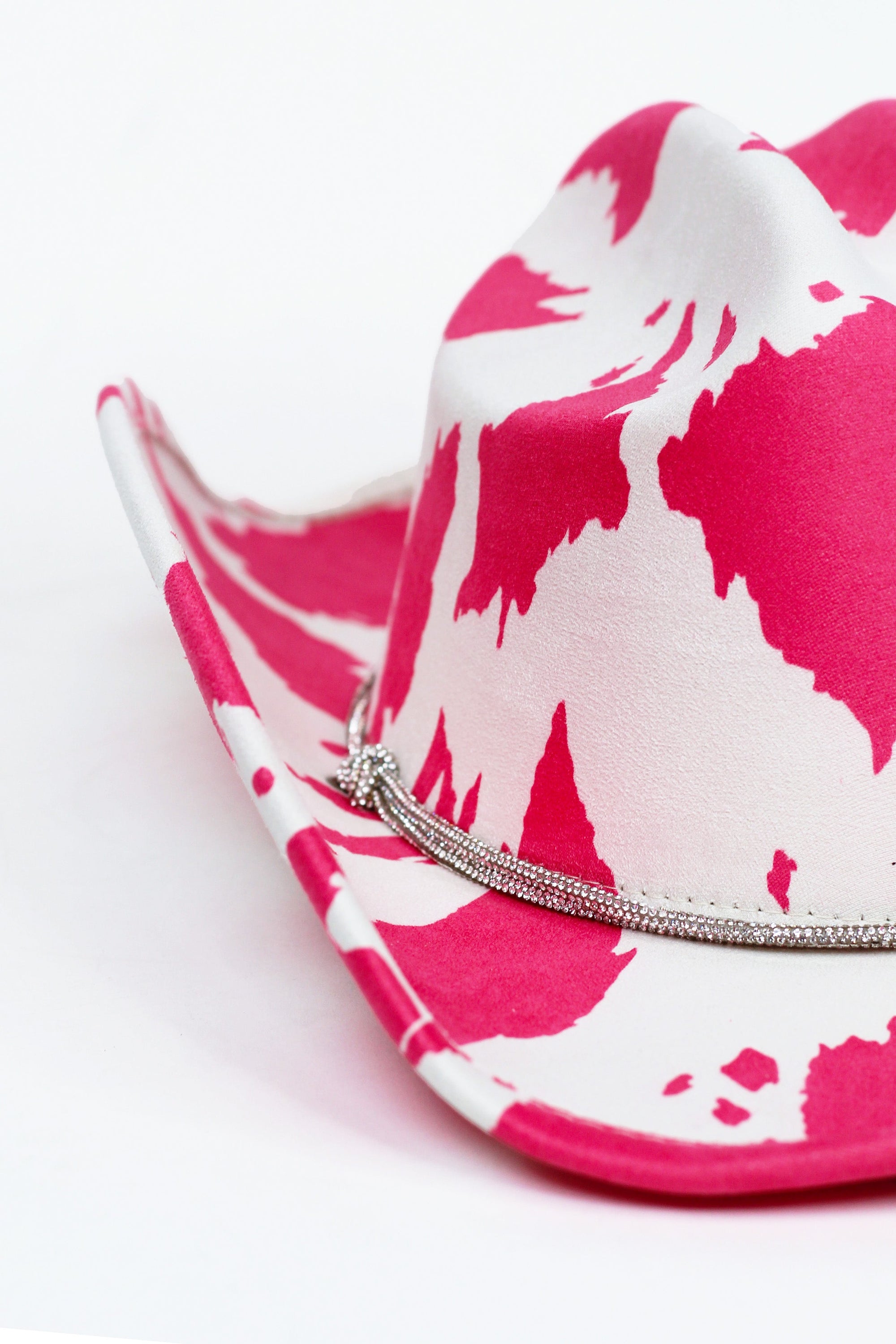 Cow Print Cowboy Hat w/ Rhinestone String