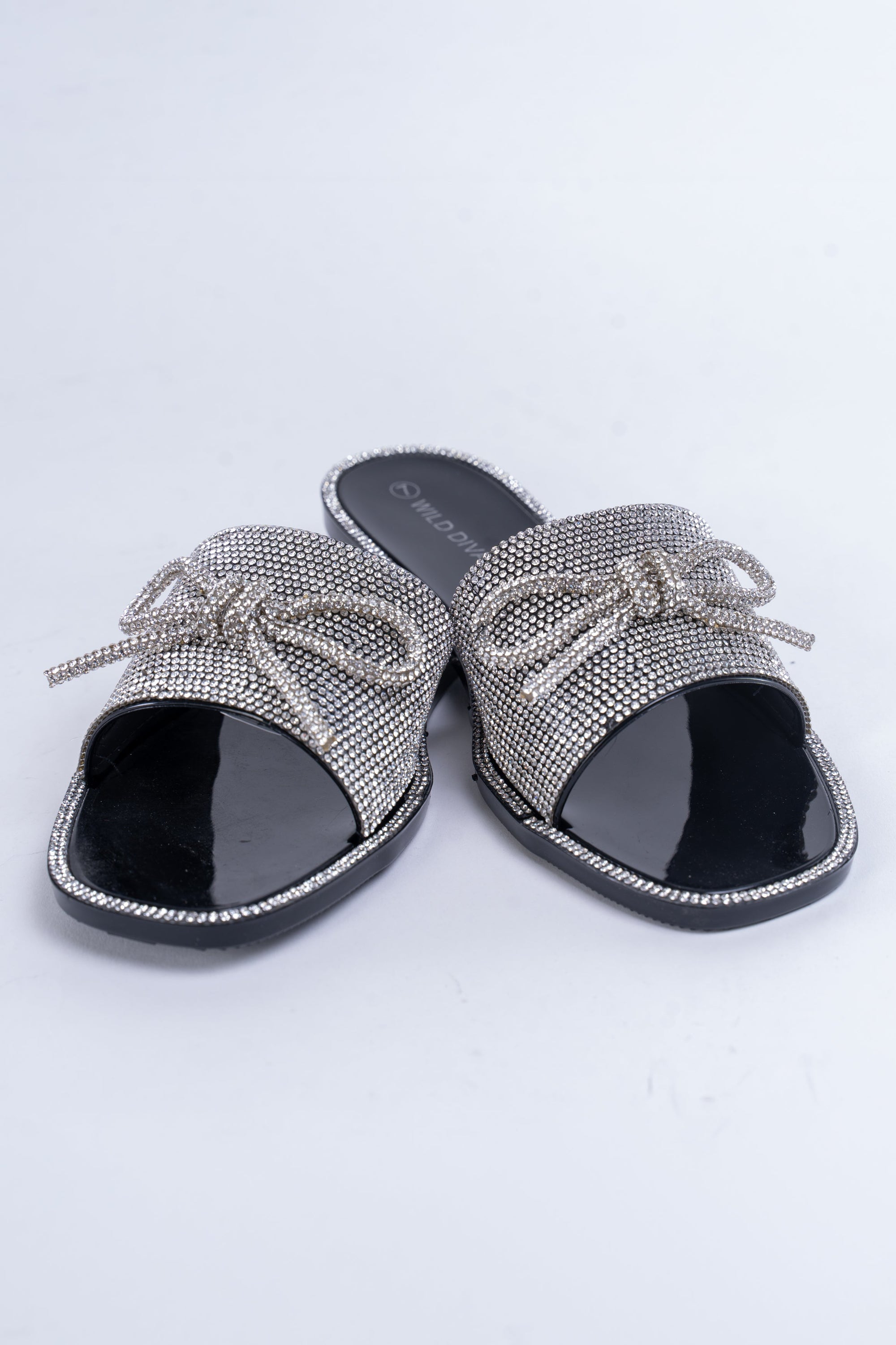 Rhinestone Flat PVC Sandal w/ Bow (SALE)