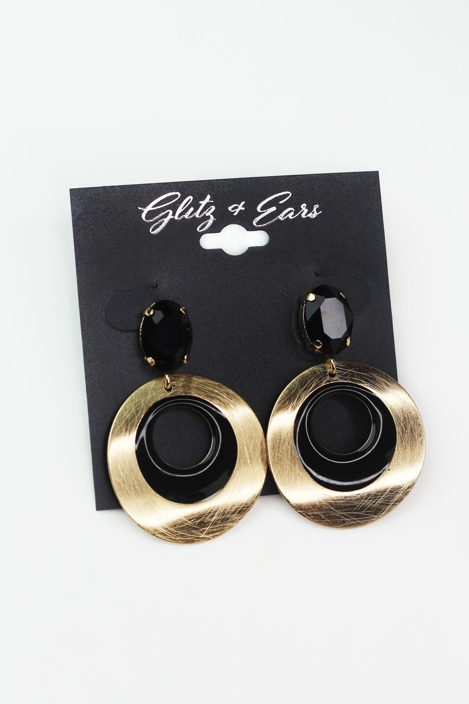 Rectangle Stone Post Leather Petal Earrings