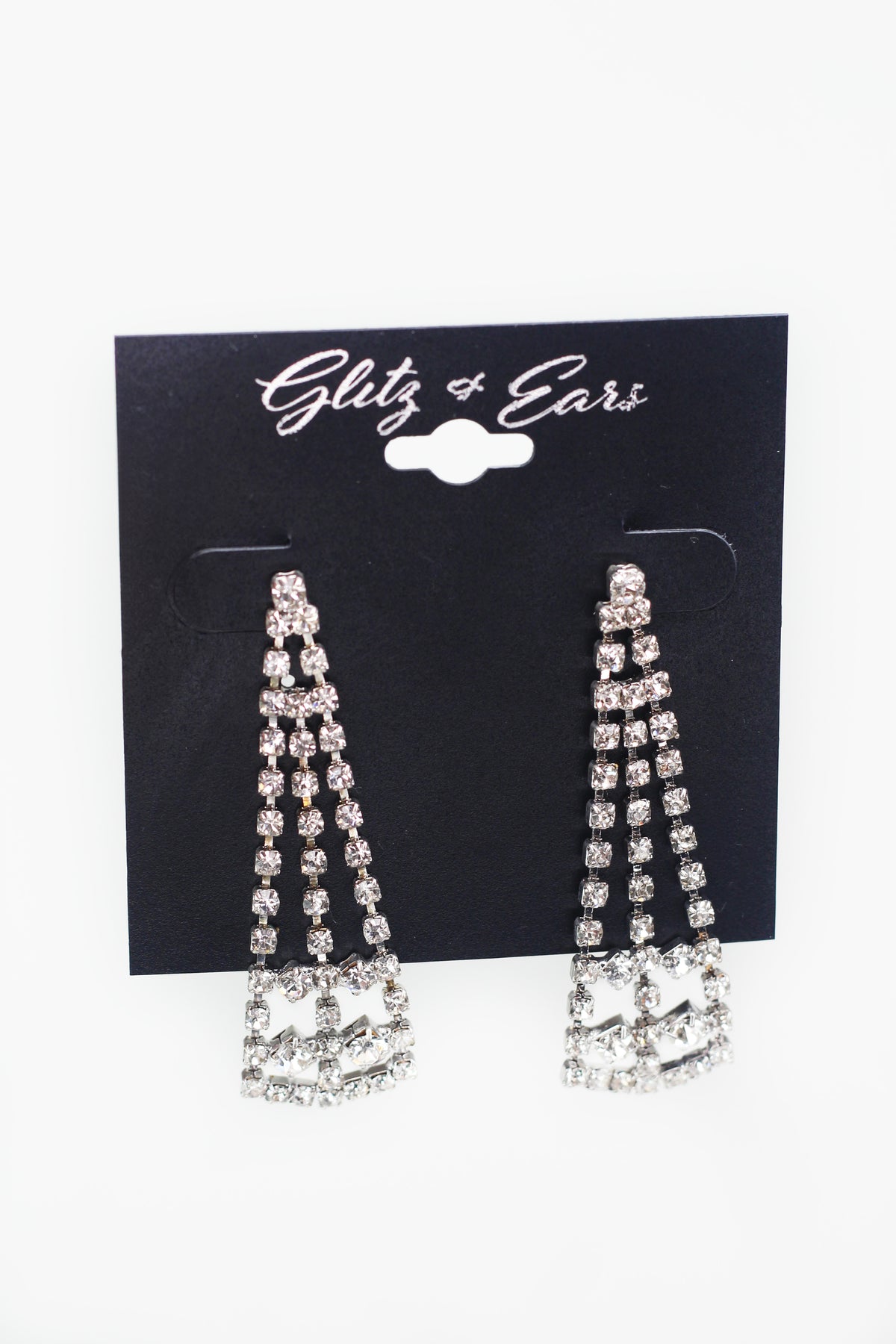 Ladder Rhinestone Dangle Earrings