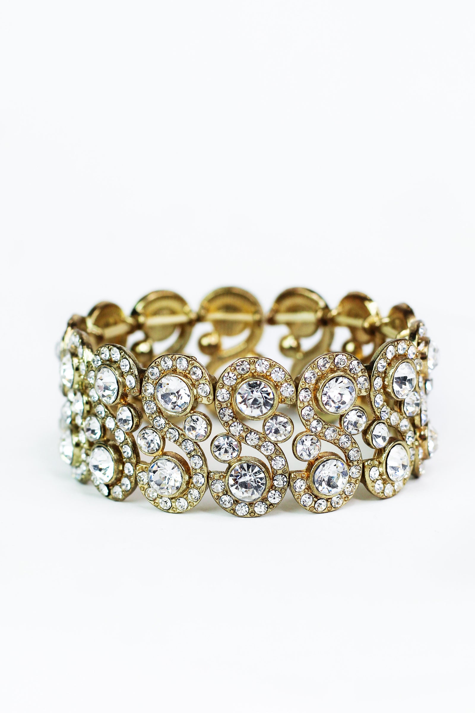 S Design Round Stone Stretch Bracelet - Glitz & Ears Boutique