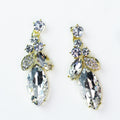 3 Stone Almond & Filled Almond Dangle Earring
