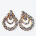 Intertwined Oval & Circle Rhinestone Earrings