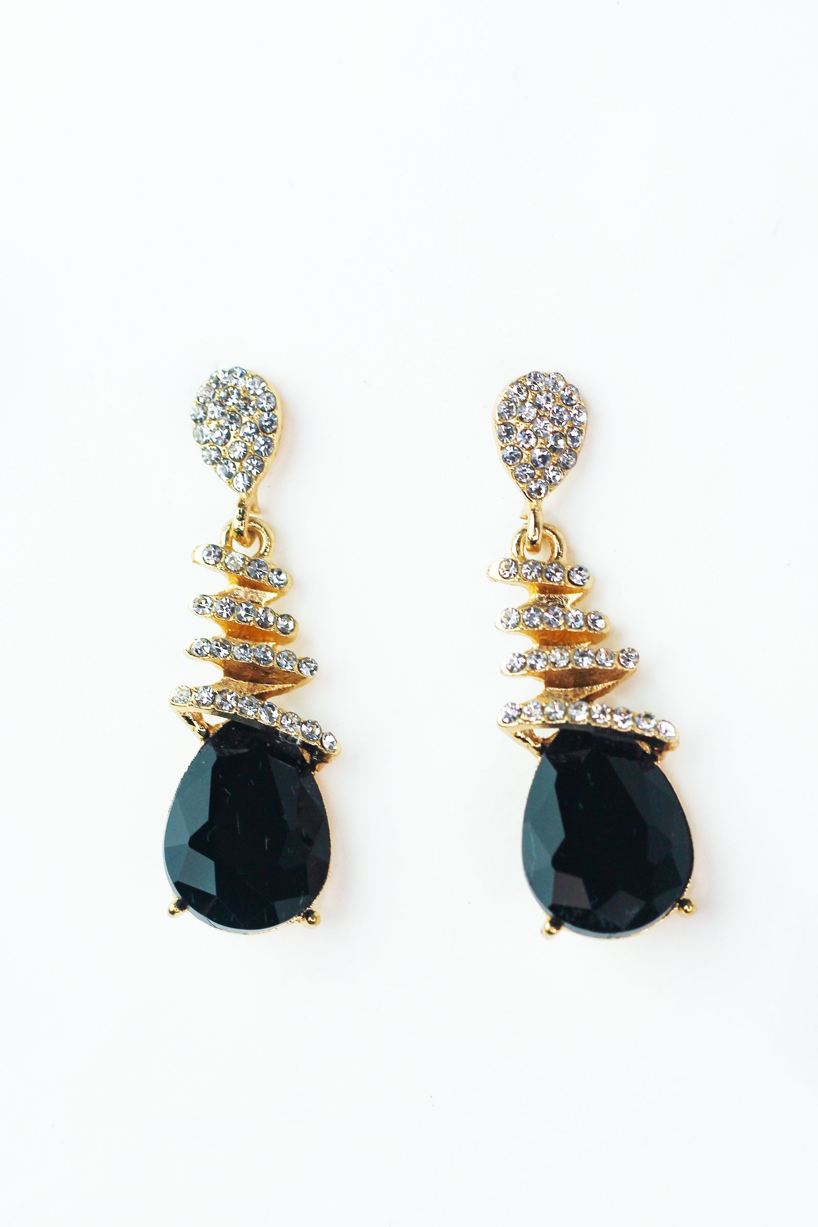 Cascading Rhinestone Over Teardrop Earrings