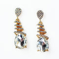 Cascading Rhinestone Over Teardrop Earrings
