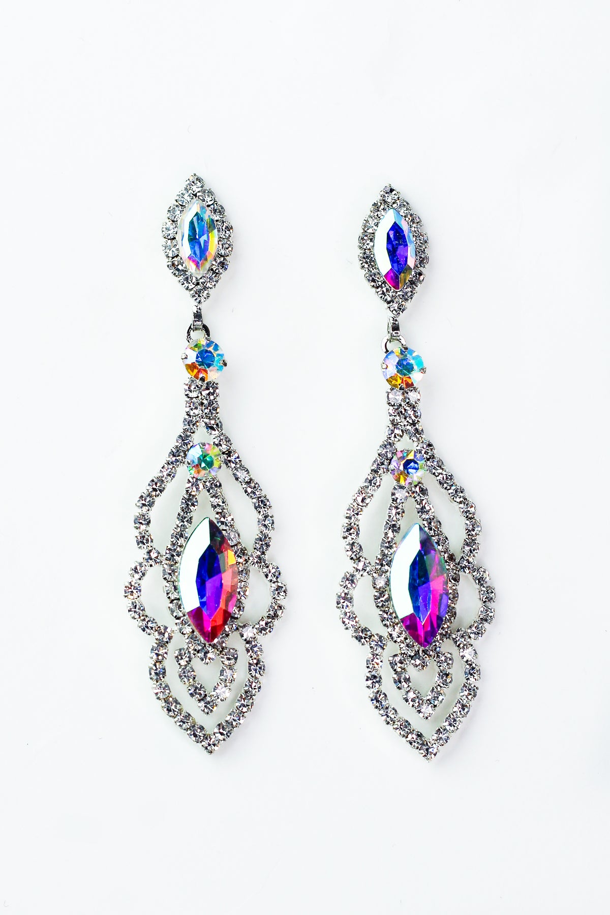 Scallop Edged Marquis Earrings