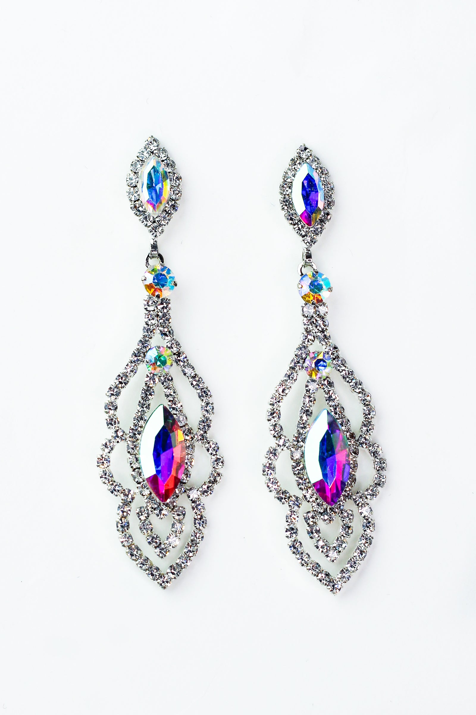 Scallop Edged Marquis Earrings