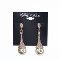Rhinestone Cone Top Large Pearl Earring