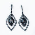 Bar Post Two Open Row Diamond Center Earring