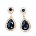 Teardrop & Rhinestone Trim Earring