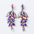 Two Row Almond Stone Dangle Earring