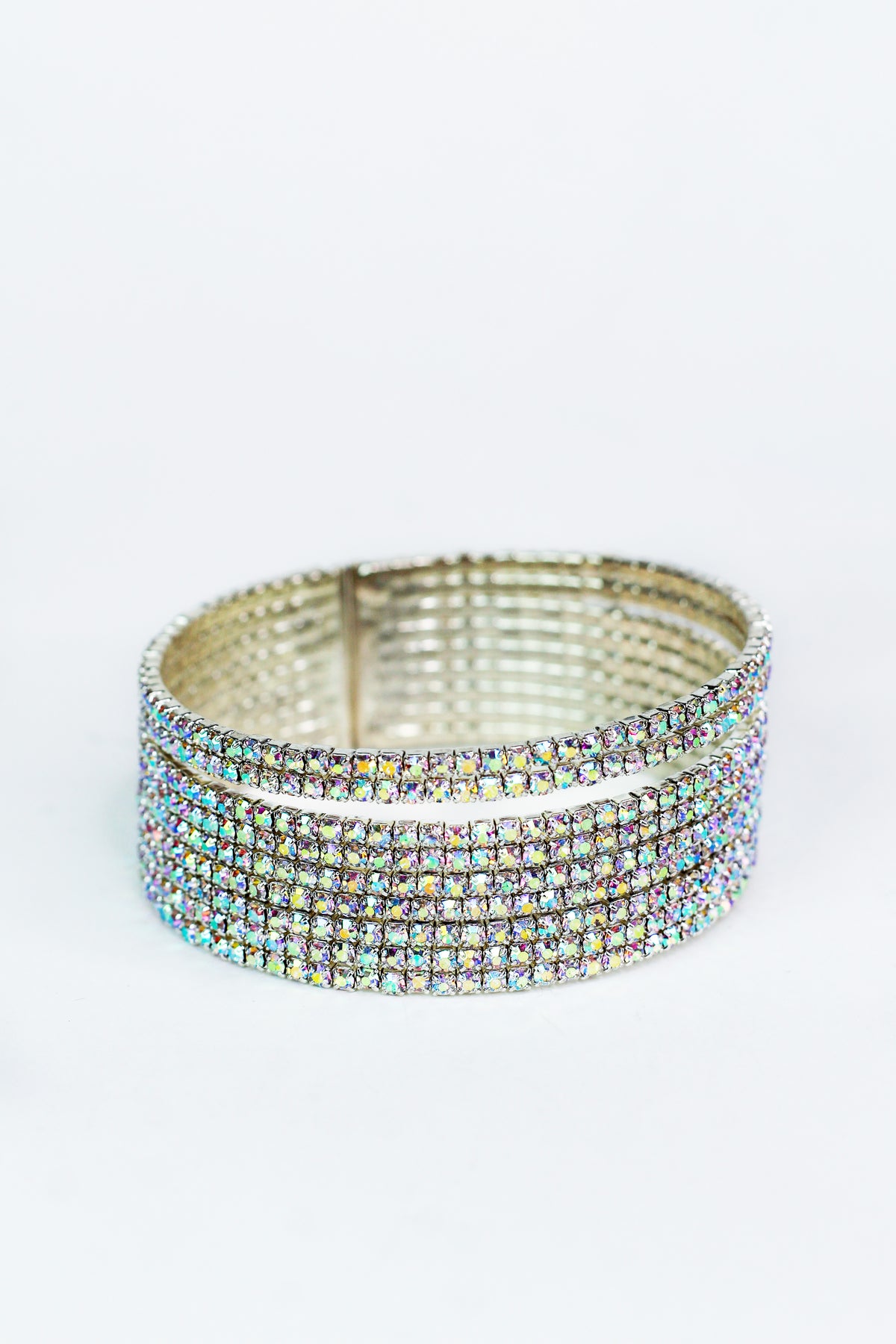 9 Row All Rhinestone Cuff