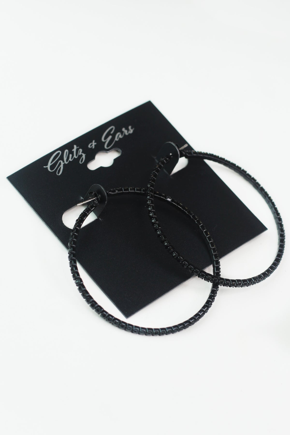 Connected Back Medium Rhinestone Hoop