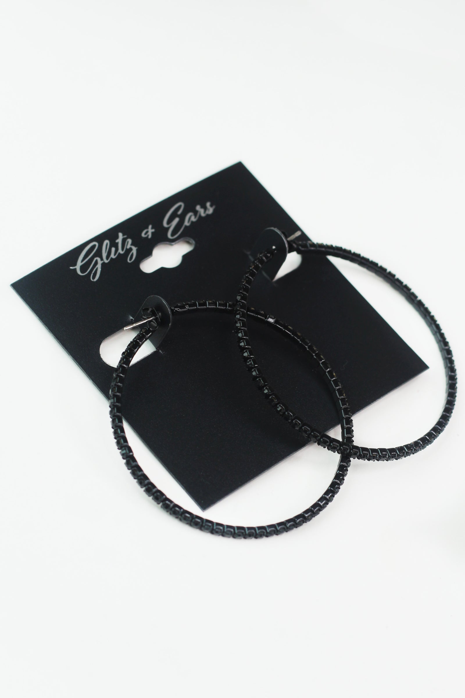 Connected Back Medium Rhinestone Hoop