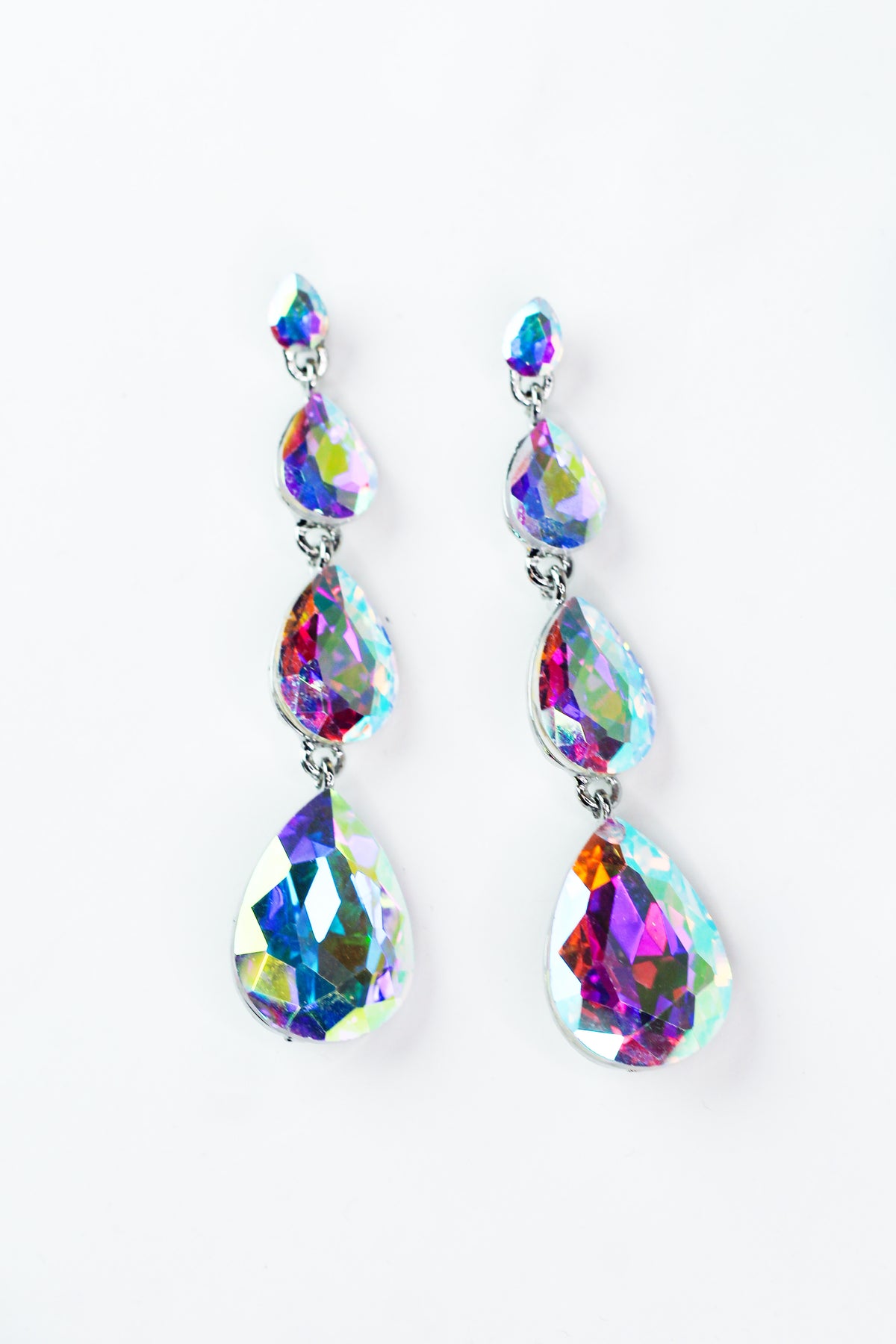 Small To Large 3 Teardrop Dangle Earring