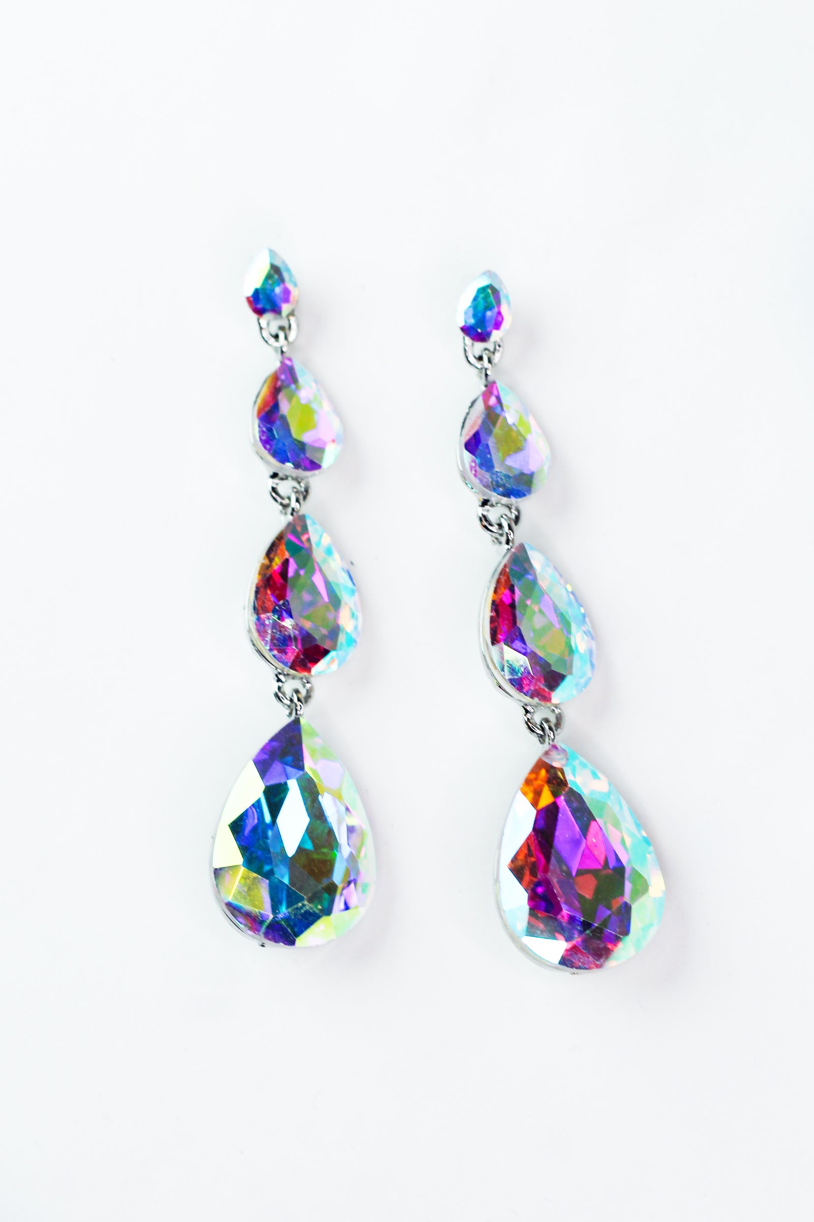 Small To Large 3 Teardrop Dangle Earring