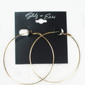 Textured Pattern Skinny Medium Hoop