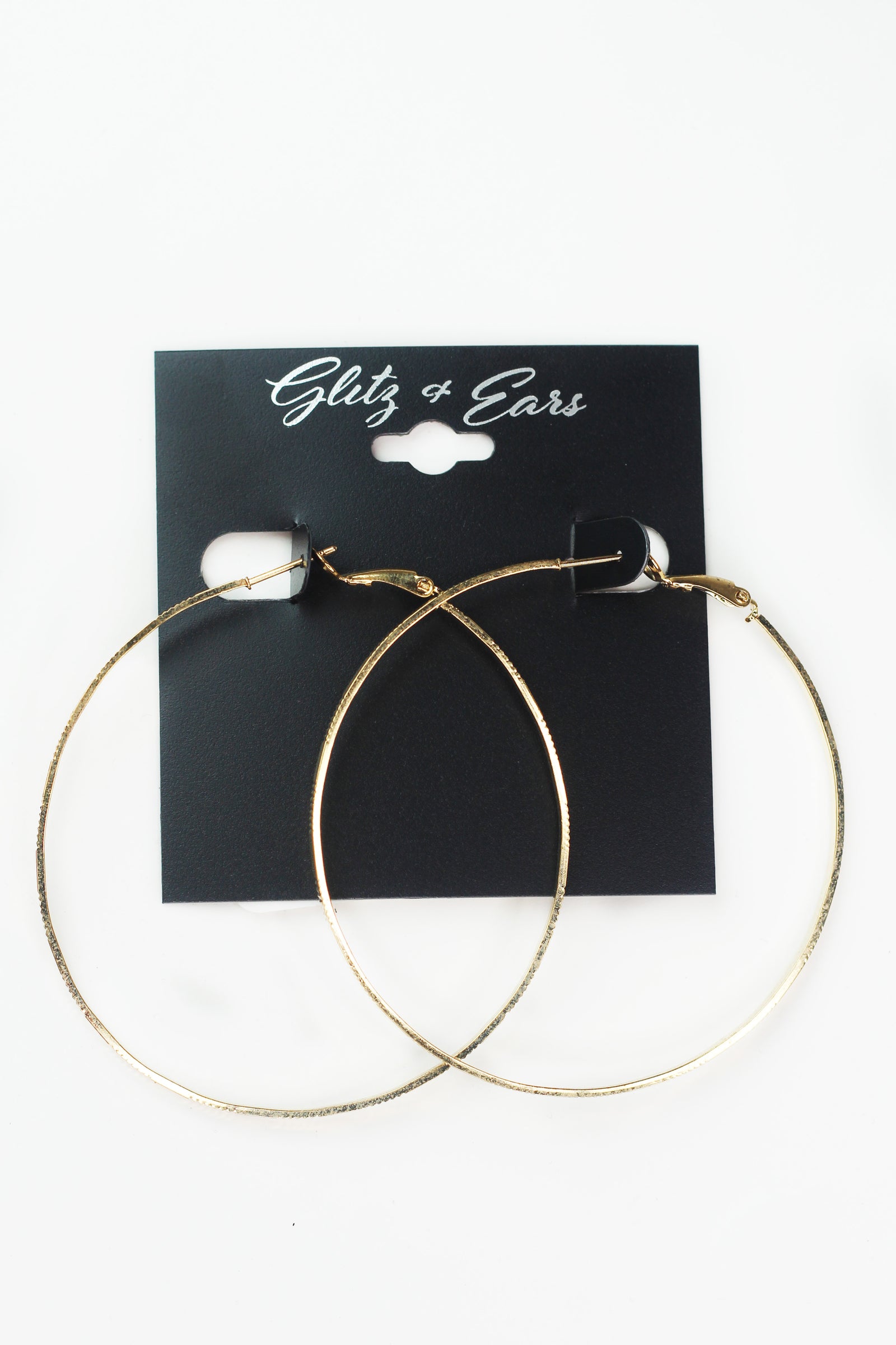 Textured Pattern Skinny Medium Hoop