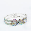 Large Rhinestone Filled Circles Open Sides Cuff