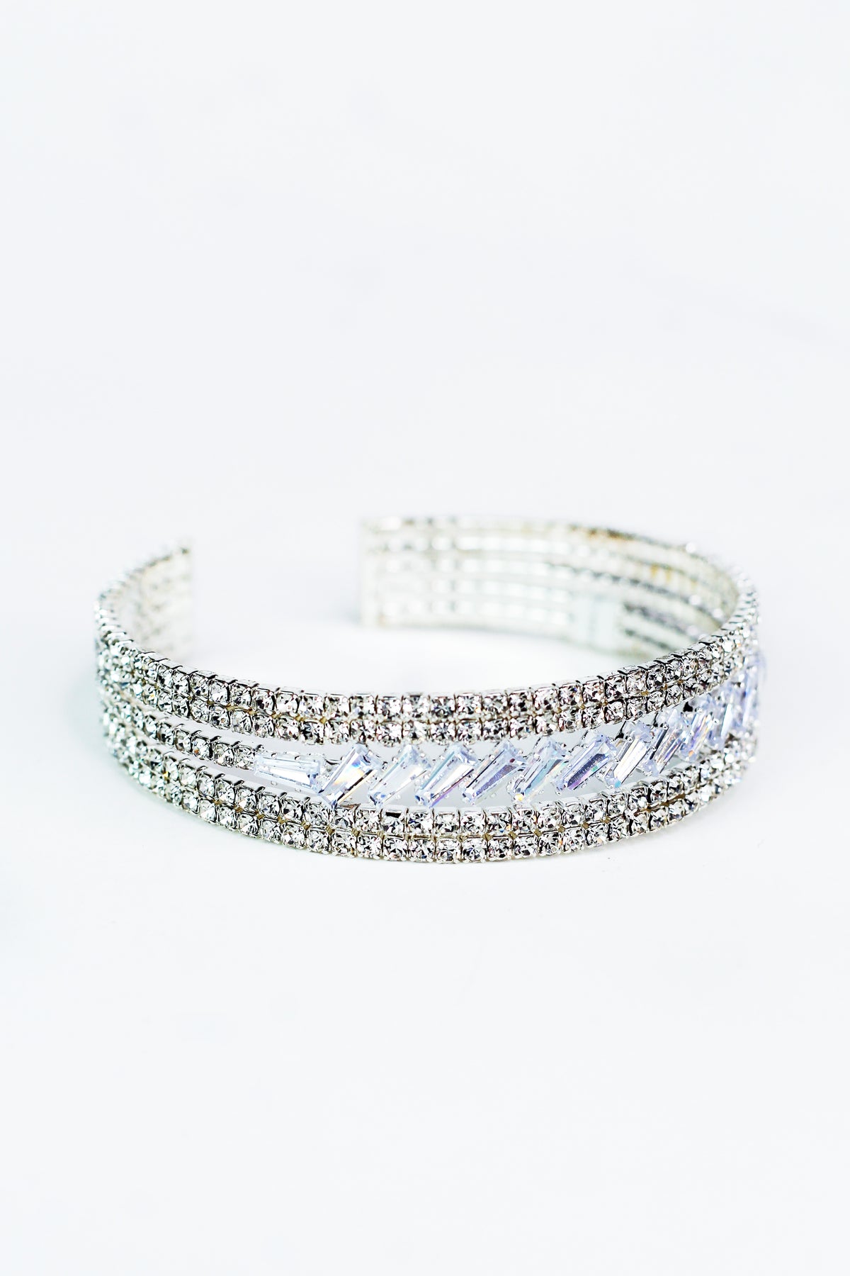 Two Row Trim Slanted Baguette Row Middle Cuff - Glitz &amp; Ears Boutique