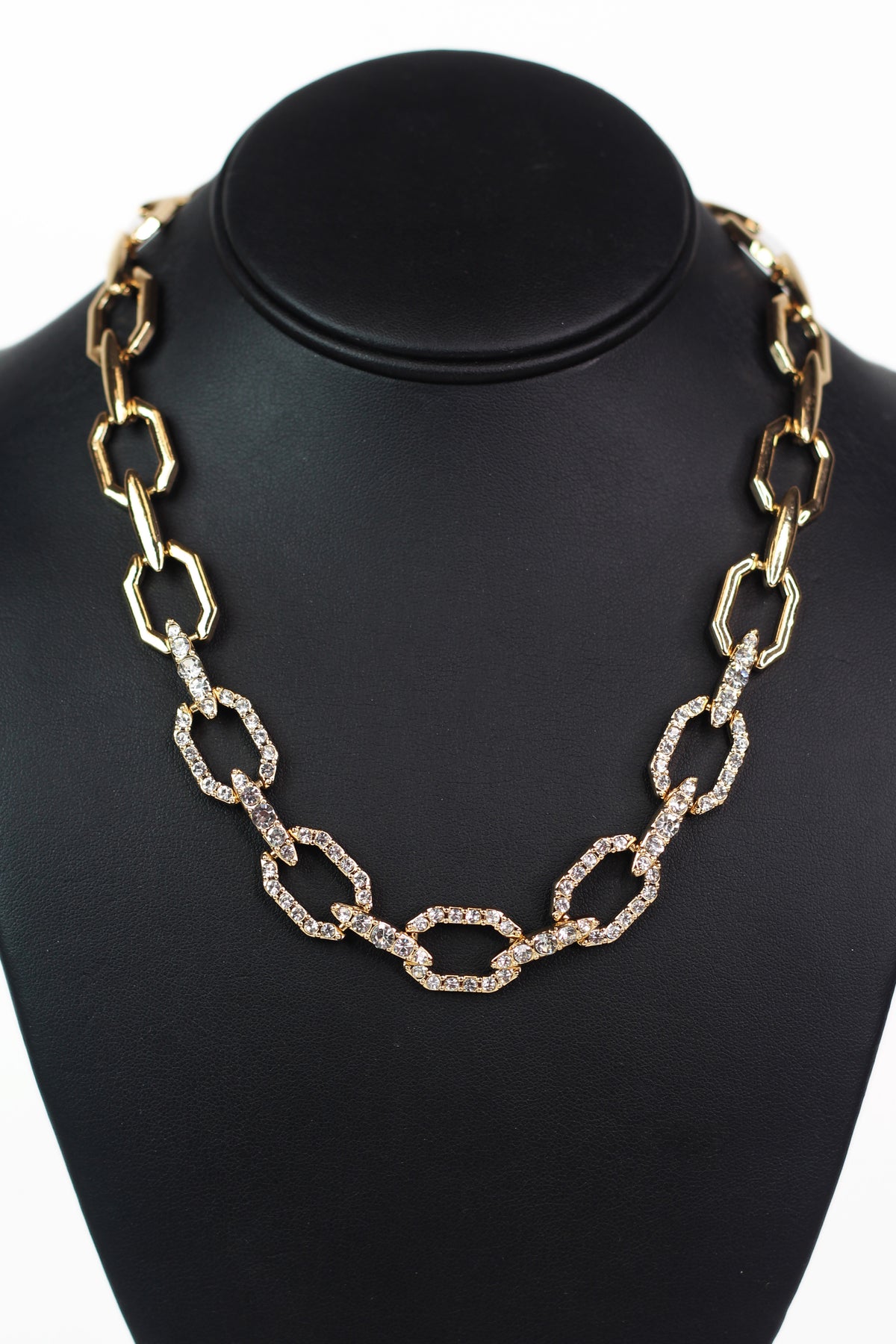 5 Open Rhinestone Link Point Bar Connect Necklace